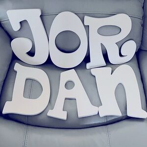 White Decorative Letters 'JORDAN'